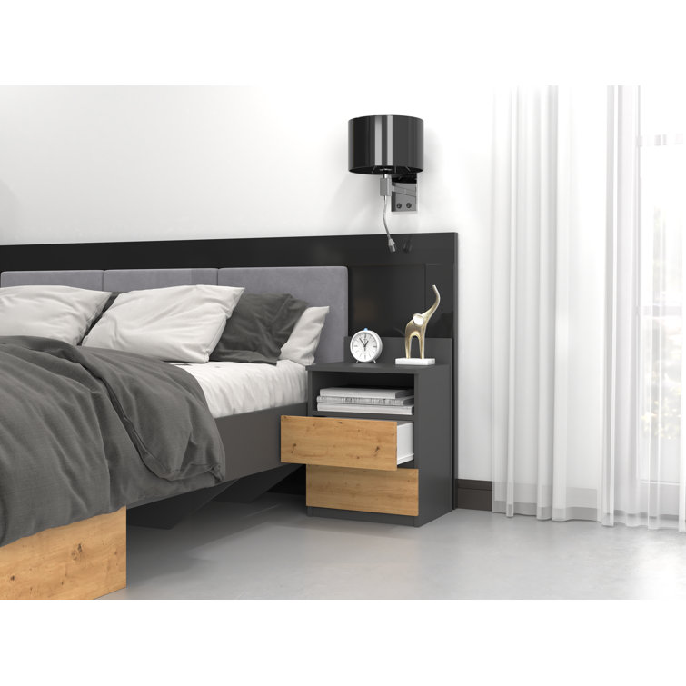 Abril 2 Drawer Bedside Table